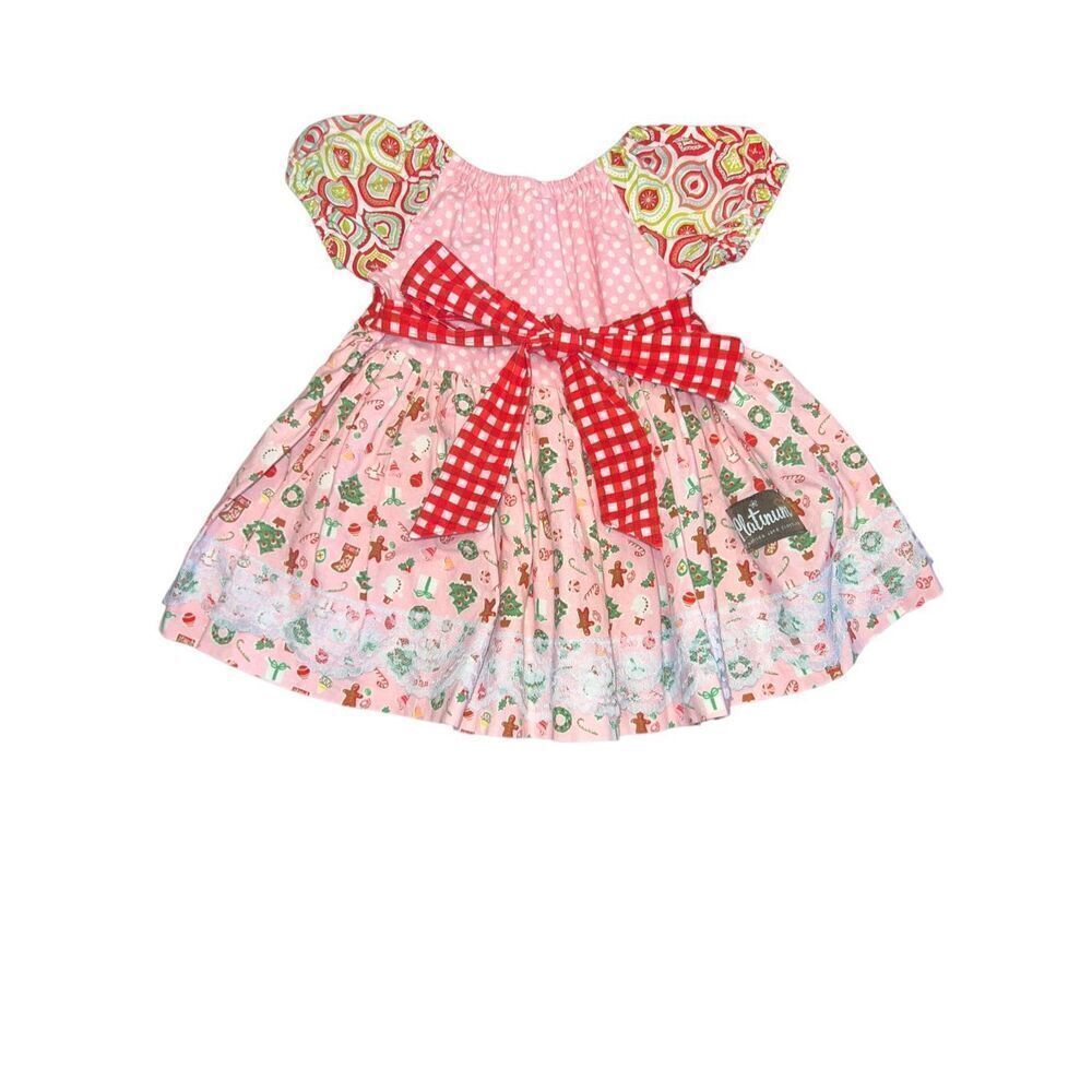 Matilda Jane Platinum gingerbread Christmas holiday tree lace dress 2 - Picture 4 of 7